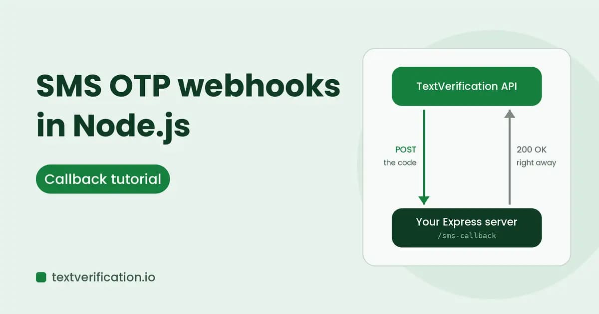 SMS OTP Webhook in Node.js: An Express Callback Tutorial